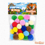 Pompones de Felpa Grandes Grafitos